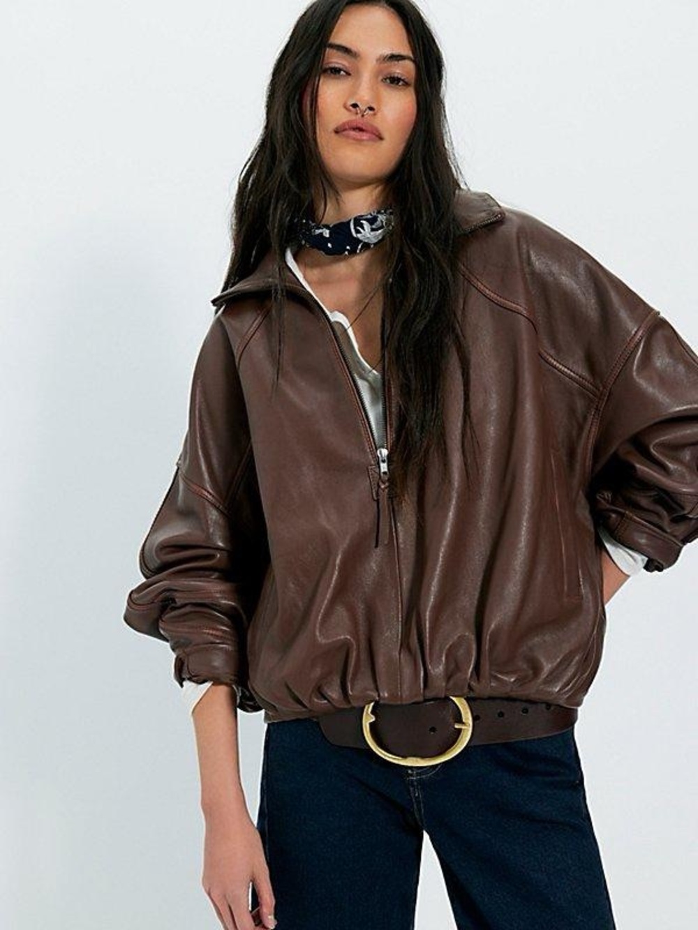 Free people we the free Sonny leather pullover jacket